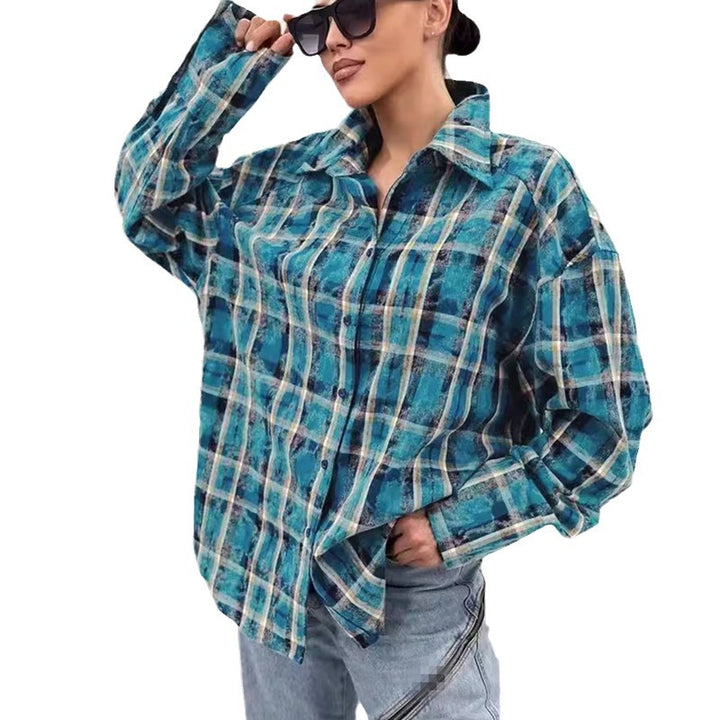 Dame Oversized Karo skjorte med afslappet snit Stilla
