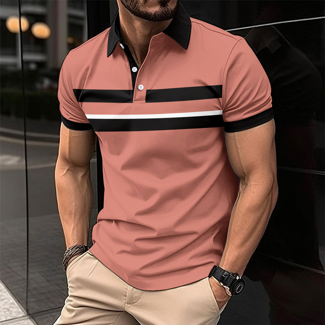 Herre polo shirt med moderne striber Stilla