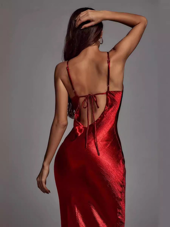 Dame Satin Aftenkjole Stilla
