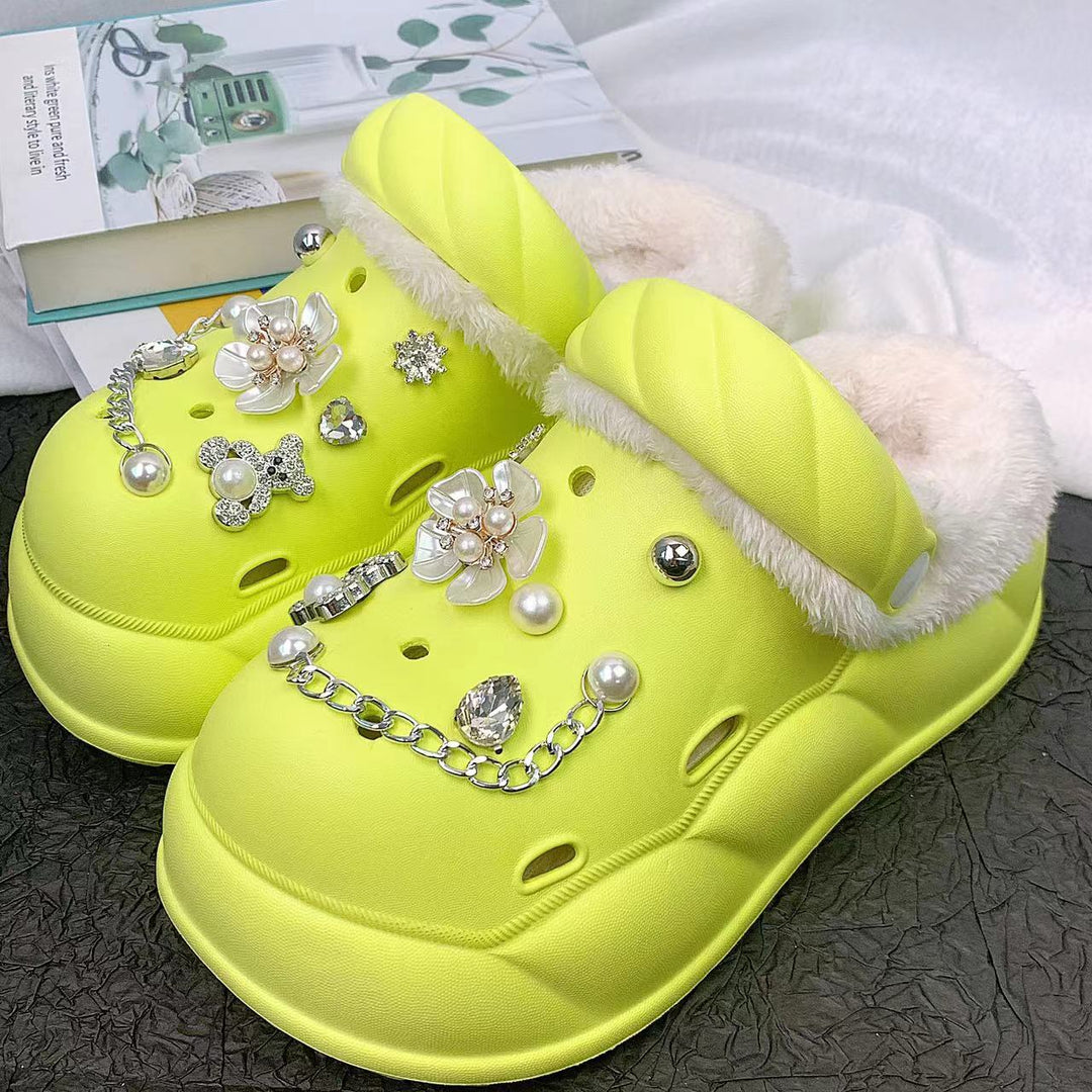 Dame Mode Clogs med dekorativt Smykke Stilla