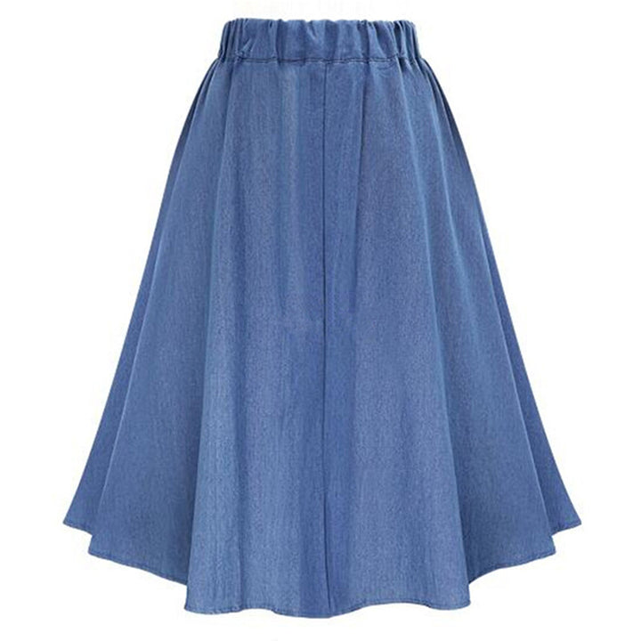 Kvinder Lang Denim Nederdel med Knapdetaljer Stilla