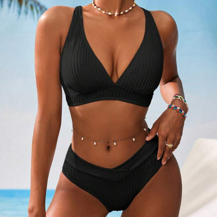 Dame Komfortabel Bikini med raffinerede ribbedetaljer Skovae