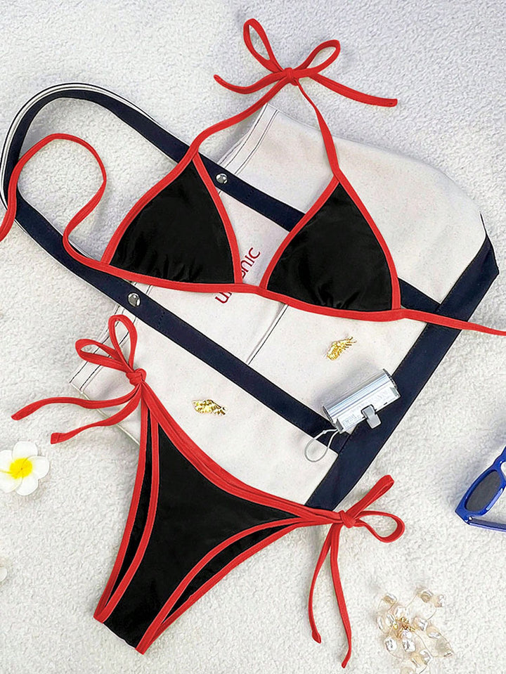 Dame Triangel-Bikini med legende sløjfer Skovae
