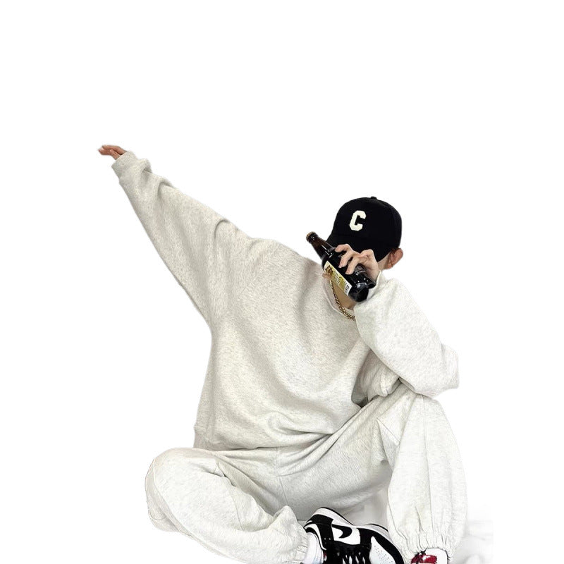 Kvinders komfortable oversized sweatshirt og jogger sæt med elastisk talje og sidetasker Skovae