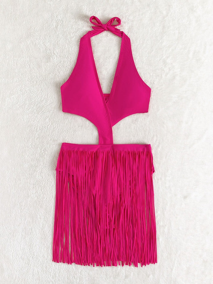 Damer High-Cut Fransen Halter Badedragt Stilla