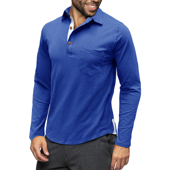 Stilla | Langærmet Poloshirt Slim Fit Bombulblanding Brystlomme