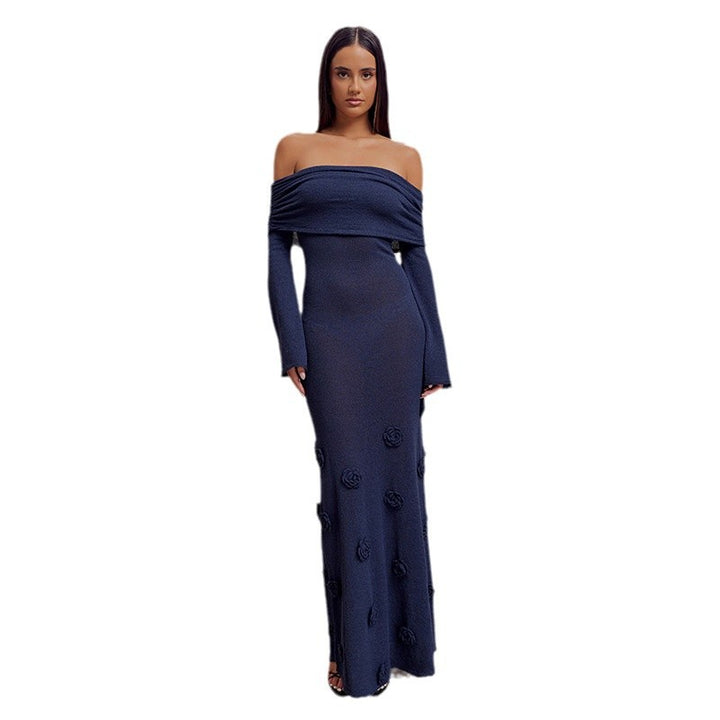 Kvinder Elegant Off-Shoulder Blomsterkjole Maxi Stilla