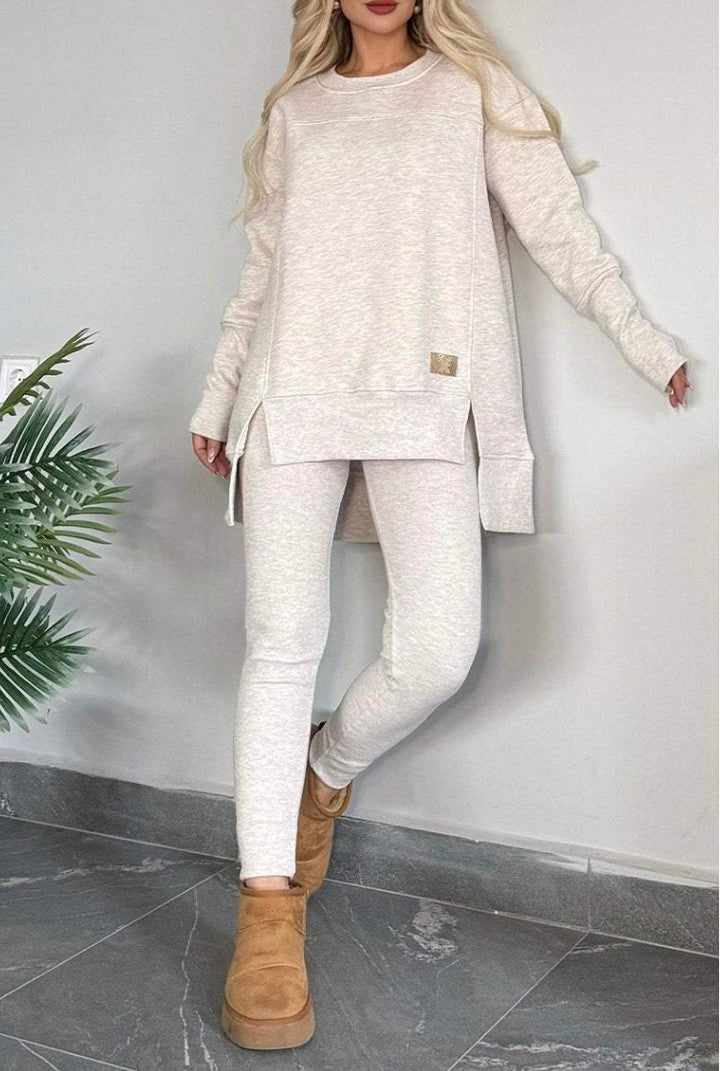 Dame afslappet lounge-sæt med brede sweatshirts og komfortable leggings Stiila
