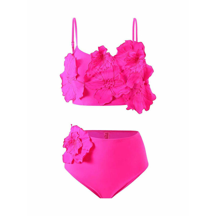 Dame Bikini-Set med blomstret top og højt skåret trusse Skovae