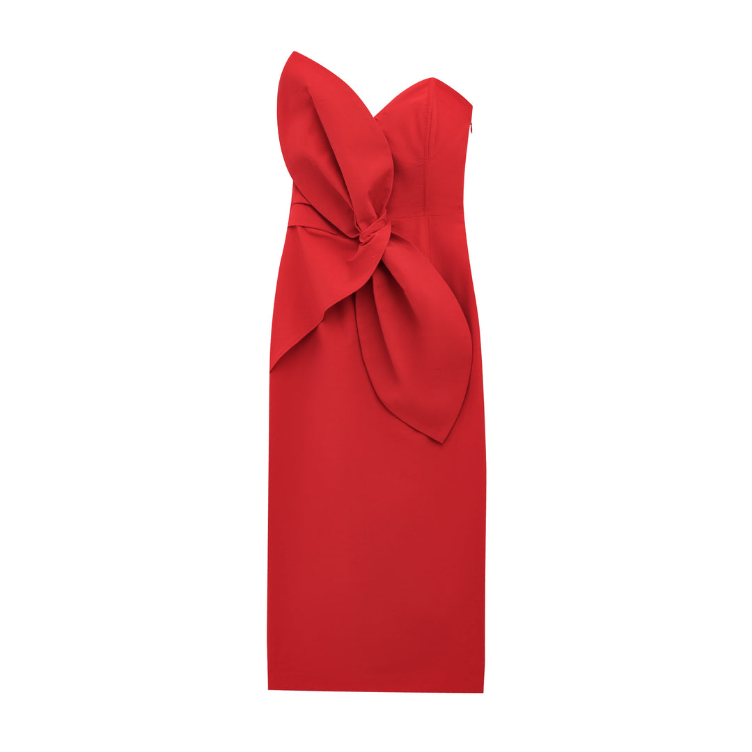 Dame Strapless Bodycon Kjole med Overdimensioneret Sløjfe-Detalje Stilla
