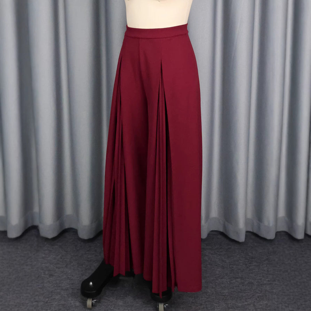 Dame plissé bukser med høj talje og elegant drapering Skovae