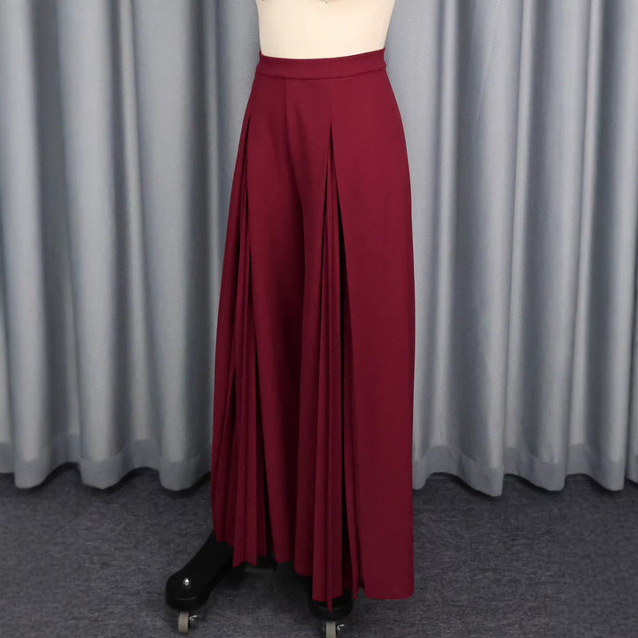 Dame plissé bukser med høj talje og elegant drapering Skovae