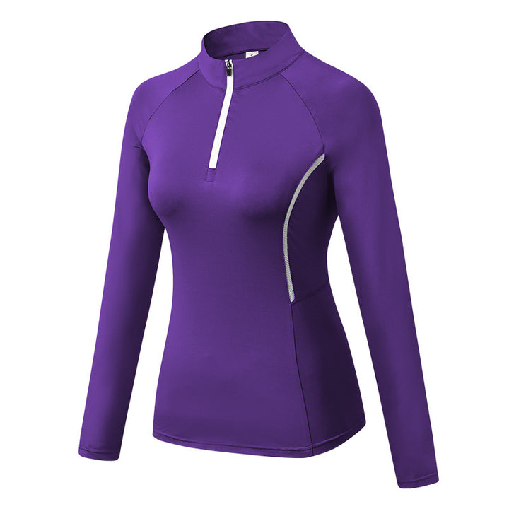 Dame Funktionslongsleeve med halvdelen lynlås og ergonomisk snit Stilla