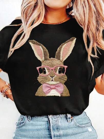 Dame T-shirt med trendy dyremotiv og høj kvalitet broderi Stilla