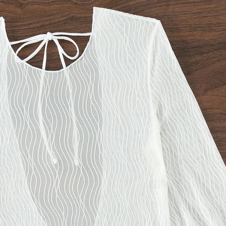 Dame transparent struktureret badedragt cover-up kjole Stilla