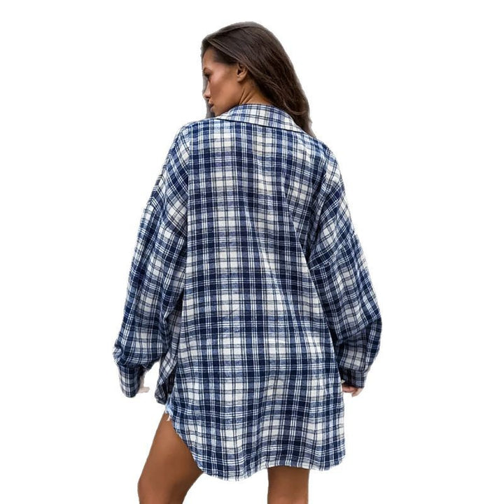 Dame casual plyssbluse i oversized-snit Stilla