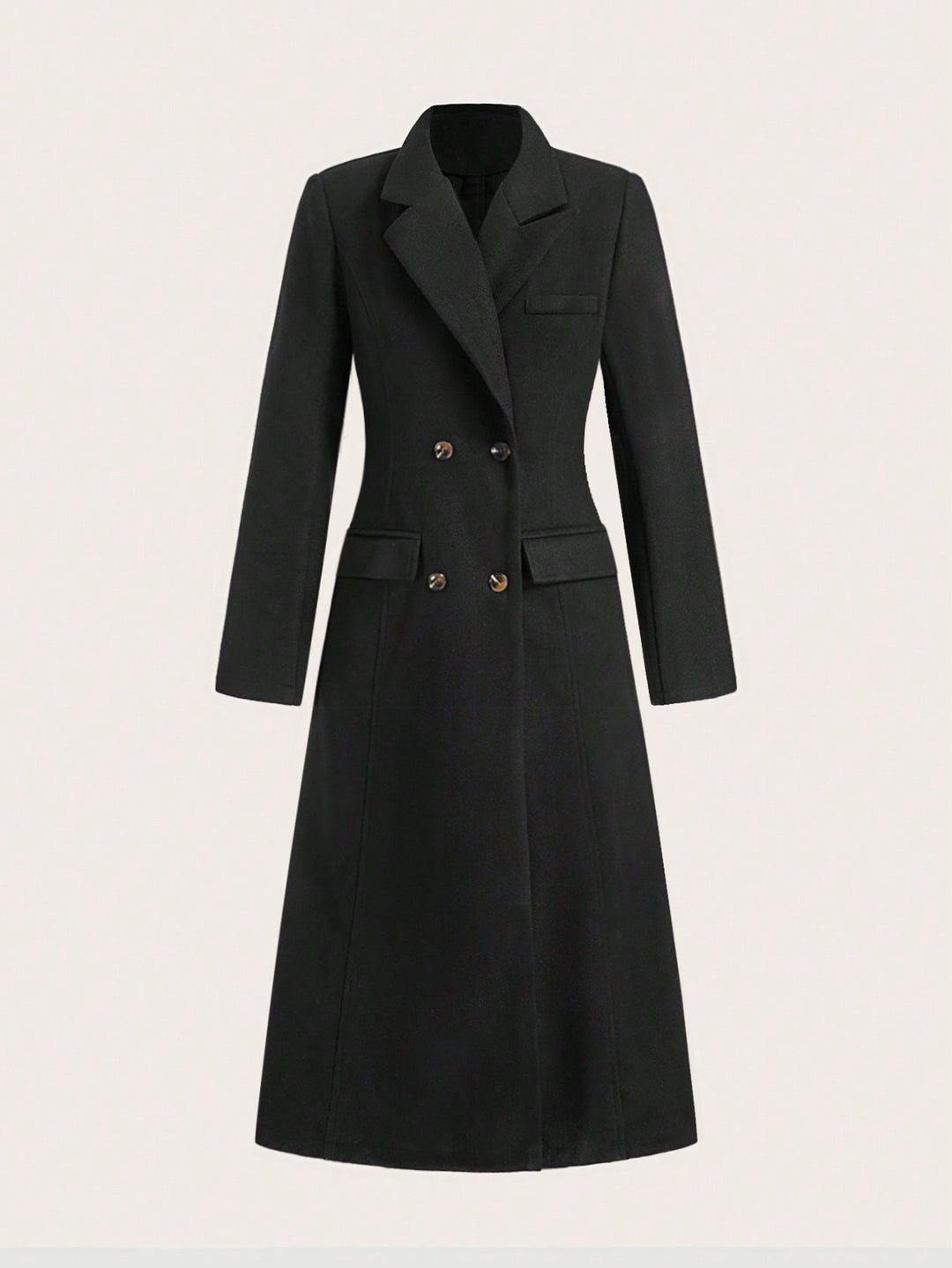 Kvinders elegante, skræddersyede gåka coat med dobbelt knaplukning og stilfulde revers Stilla