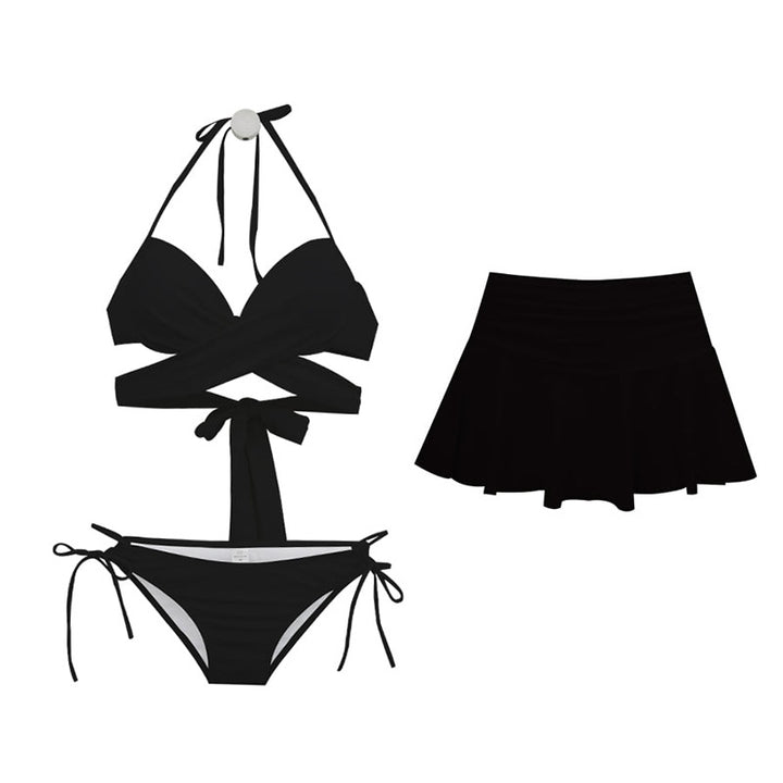 Dame bikiniset med omslagsskjørt og justerbare stropper Stilla