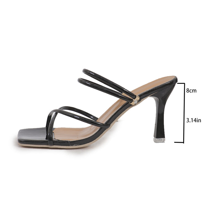 Dame Sandaler med elegante remme og gennemsigtig hæl Stilla