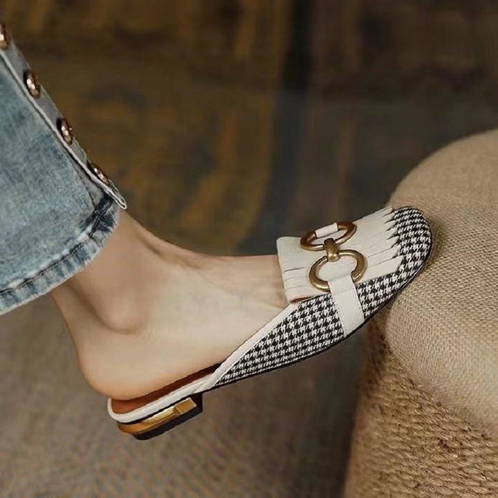 Dame Slip-On-Mules med dekorative frynser og accent Stilla