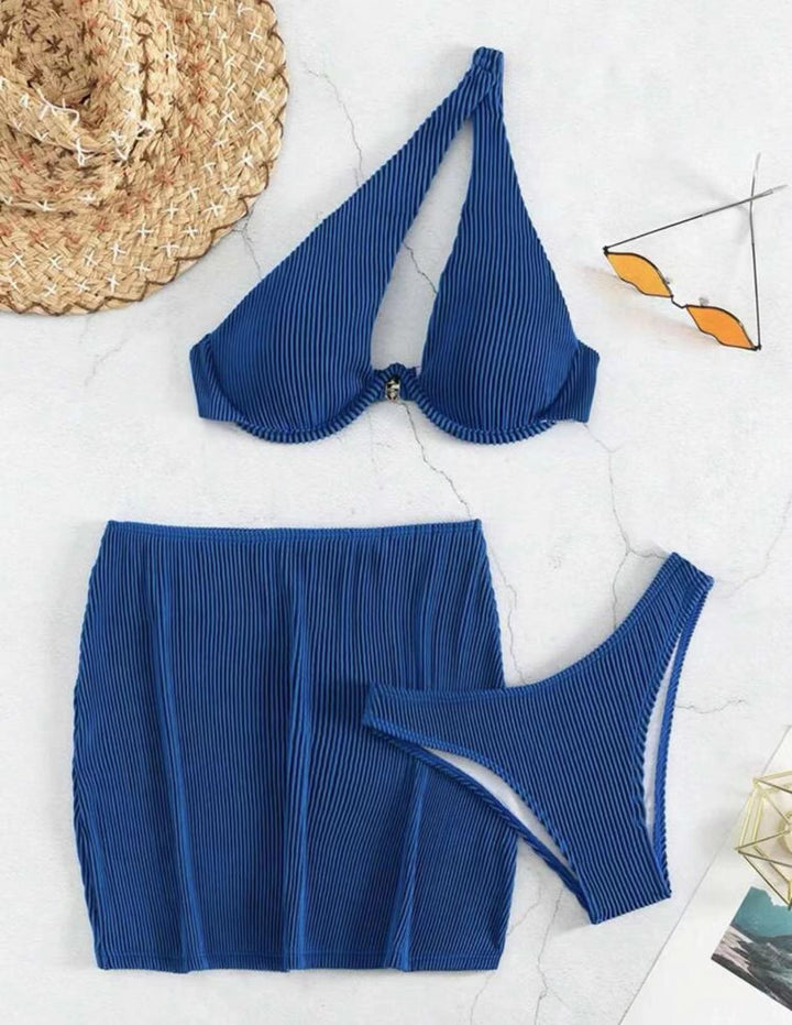 Dame Stilfuld Bikini med asymmetrisk top og figursyet nederdel Stilla