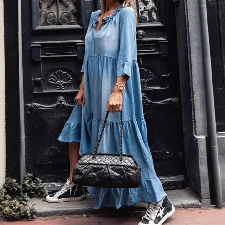 Femme Bohemian Lagdelt Midi Kjole Stilla