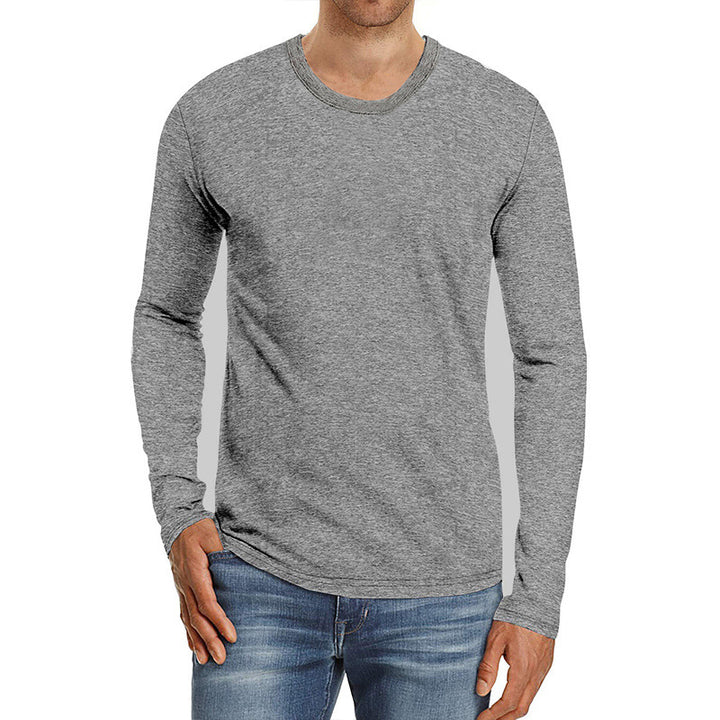 Herre Langærmet Rundhalet T-shirt i åndbart bomuld Stilla