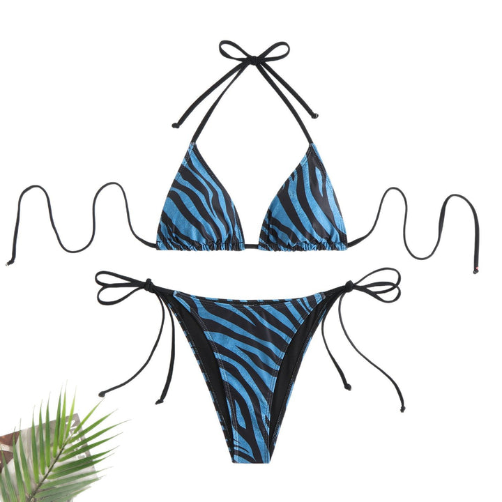 Dame bikini-sæt med spændende zebra-mønster og justerbart strop-system Stilla