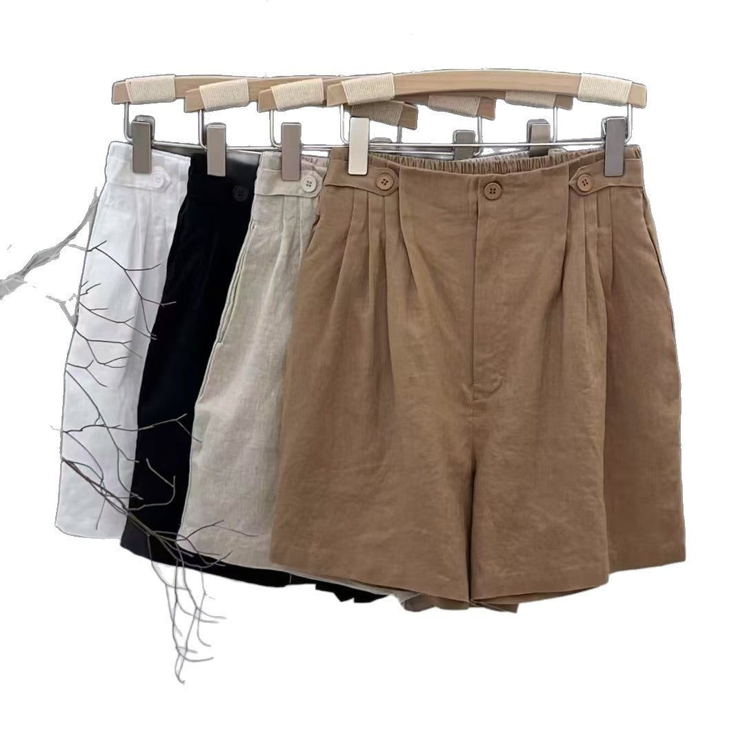 Femme Tailored Højtaljede Linned Shorts Stilla