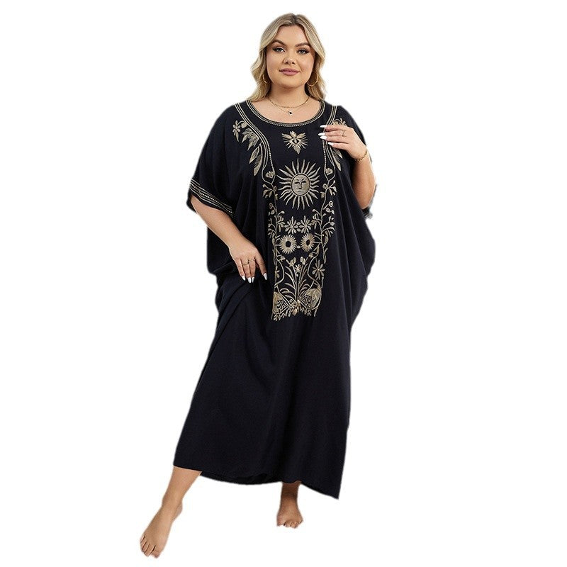 Dame luftig kaftan med kunstnerisk broderedesign Stilla