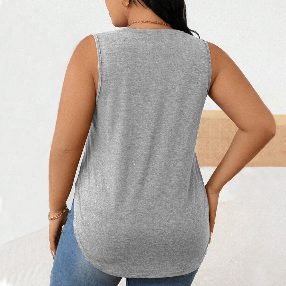 Dame afslappet tanktop med sidelukninger og moderne snit Skovae