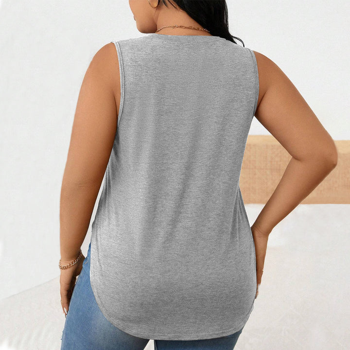 Dame afslappet tanktop med sidelukninger og moderne snit Skovae
