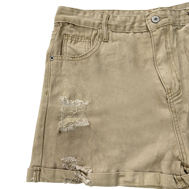 Dame ripped Denim Shorts med høj talje Stilla