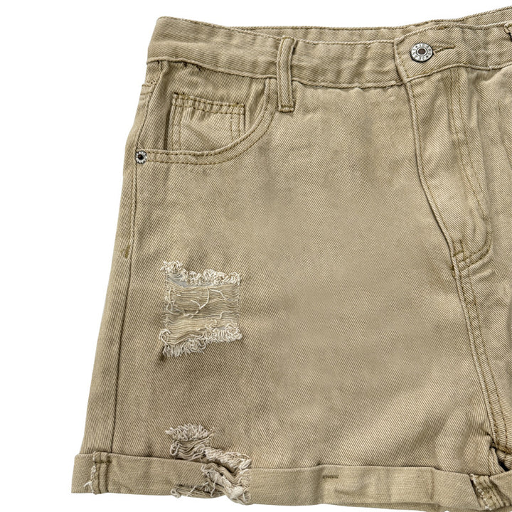 Dame ripped Denim Shorts med høj talje Stilla
