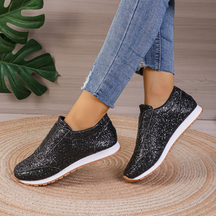 Damer Glitrende Slip-On Sneakers med fleksibelt Stretch-overmateriale og skridsikker sål Stilla