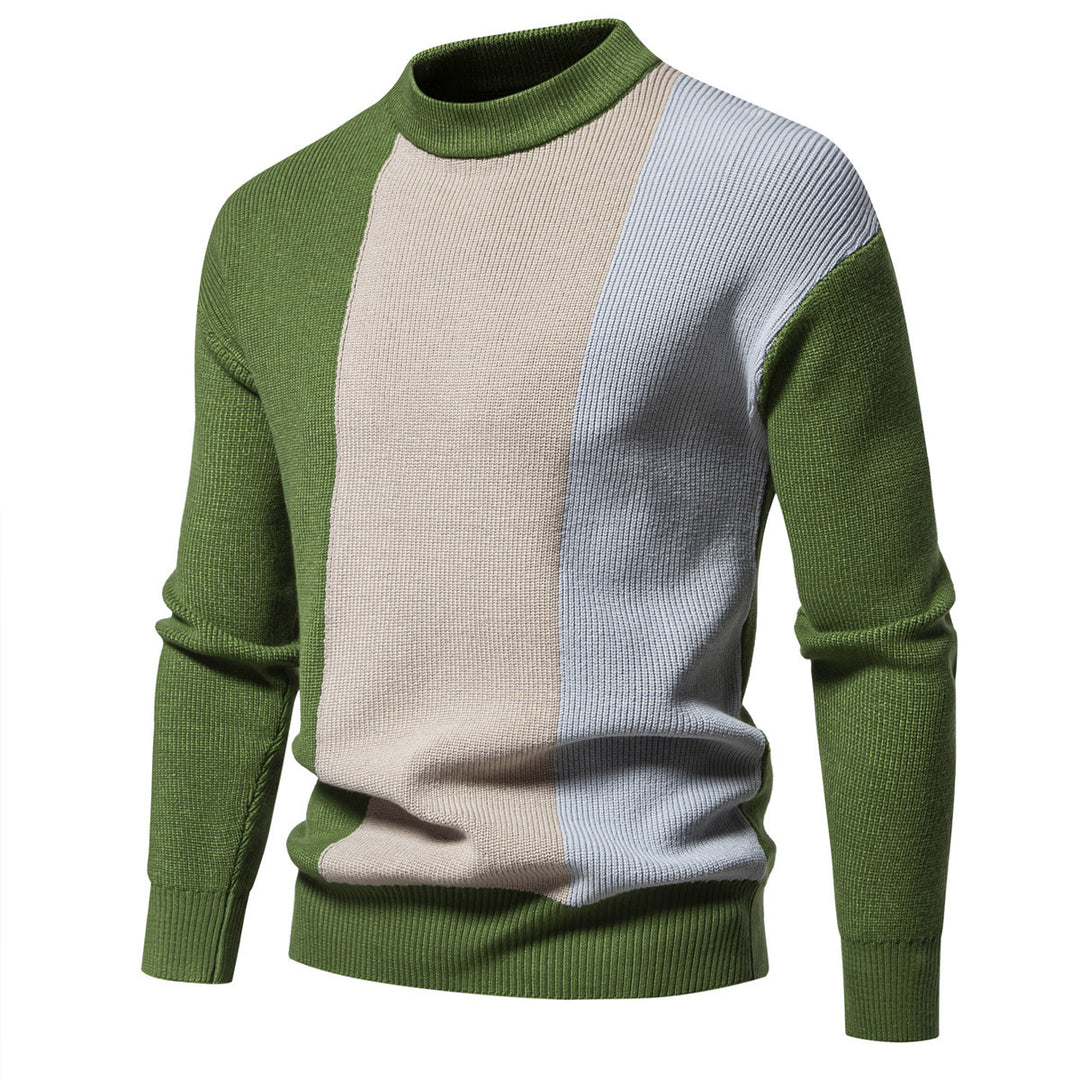 Stilfuld herre-farveblok-højhals-sweater Stilla