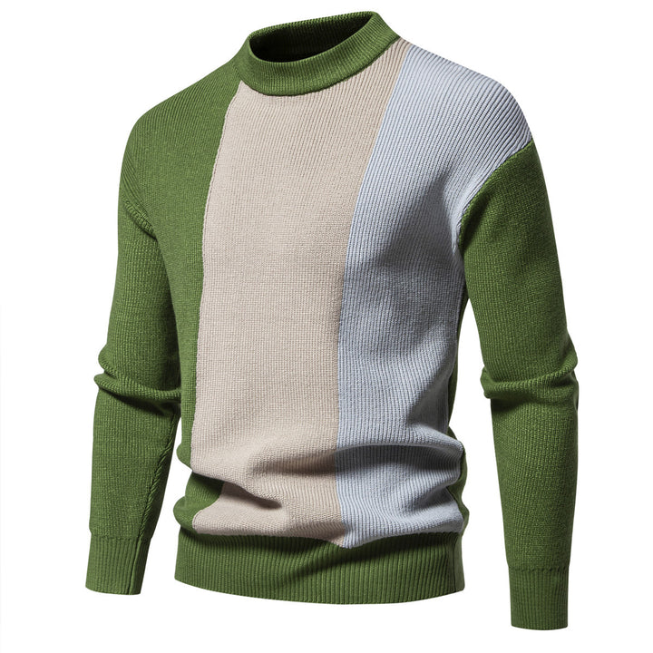 Stilfuld herre-farveblok-højhals-sweater Stilla