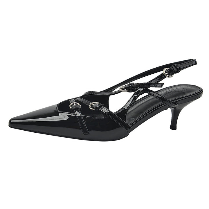 Dame Spidsestøb Slingback Kitten Heels med dekorativt Rem Stilla