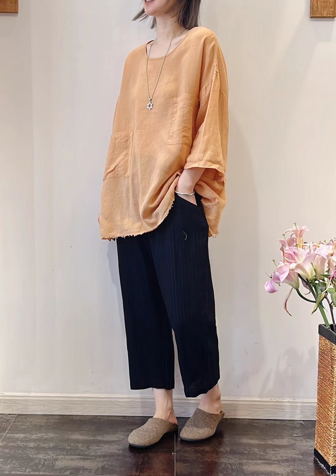 Dame Oversized Lommer Tunika Top Stilla