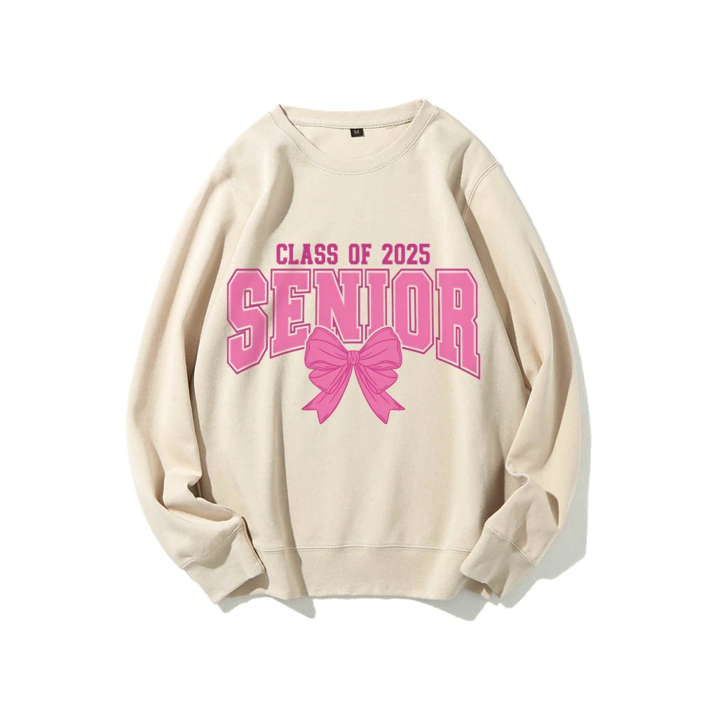 Kvinders sweatshirt med eksamensår og dekorativ sløjfe design Stilla