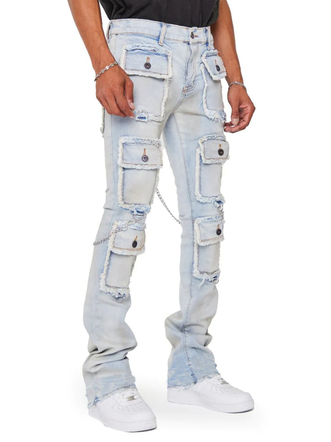 Herre Utility Jeans med praktiske lommer og modeelementer Stilla