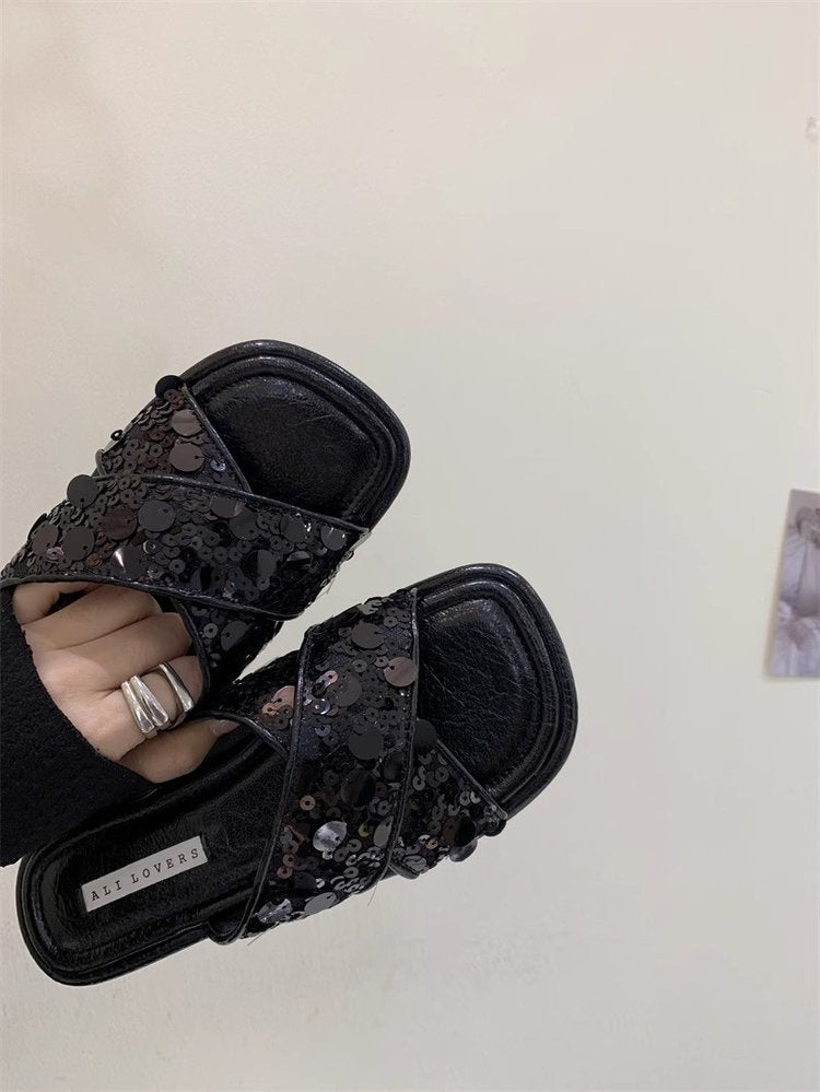 Dame Glitrende Sandaler med moderne Remdesign Stilla