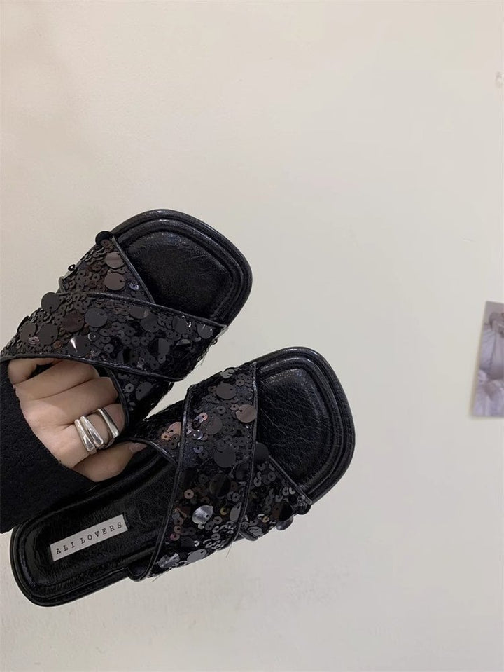 Dame Glitrende Sandaler med moderne Remdesign Stilla