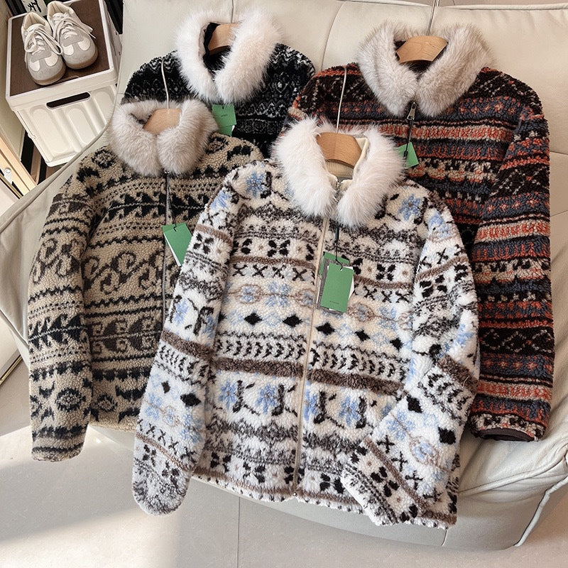 Kvinders fashionable teddyjakke med polstret krave Stilla