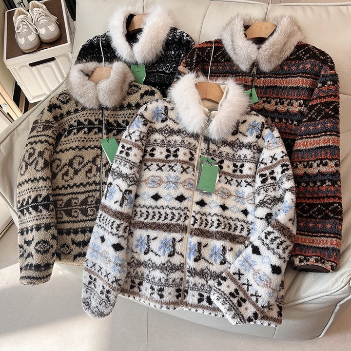 Kvinders fashionable teddyjakke med polstret krave Stilla