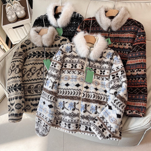 Kvinders fashionable teddyjakke med polstret krave Stilla