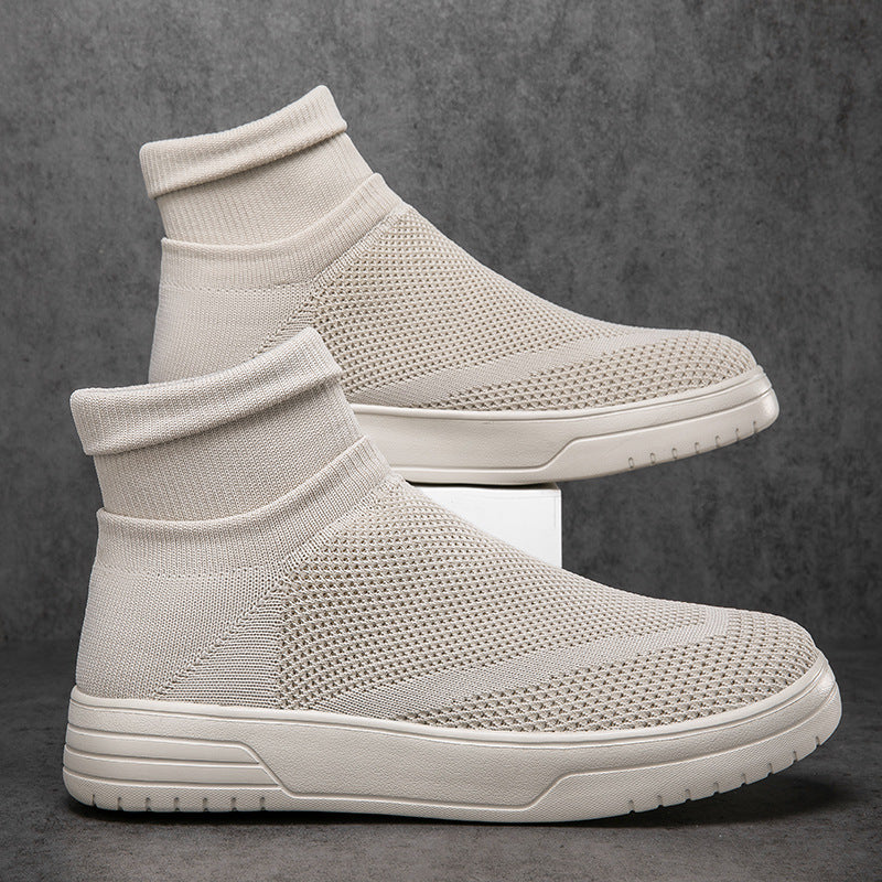 Herrer High-Top Åndbar Strik-Sneaker med Dæmpning Støtte Stilla