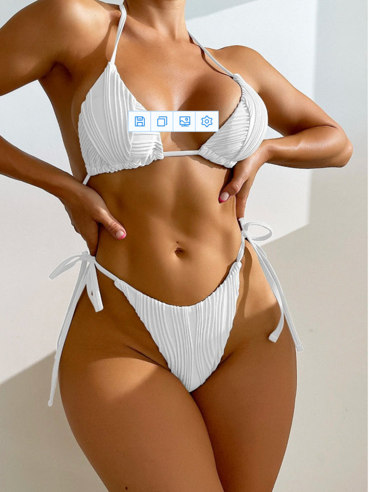 Dame bikini-sæt med justerbare stropper og stribemønster Stilla