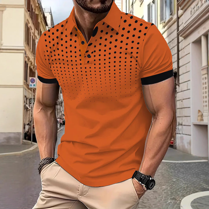Herre Poloshirt med moderne prikkemønster og åndbare egenskaber Stilla