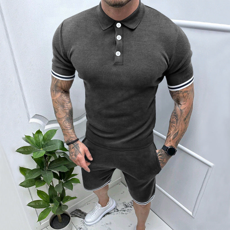 Herre Sports Poloshirt og Shorts-Sæt med åndbar materialeteknologi Stilla